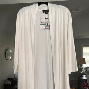 NWT Karen Kane White Open Cardigan/ Overpiece Size 0X